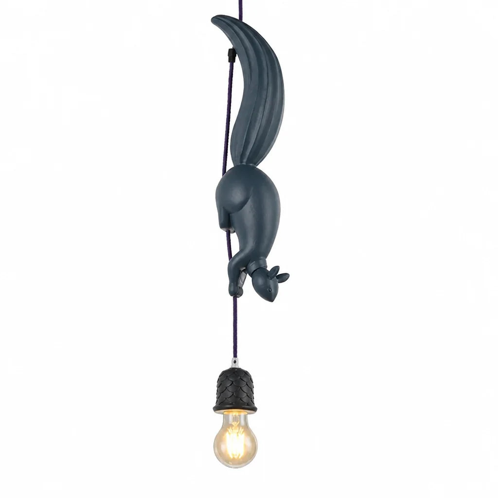 Art Deco Squirrel and Pinecone Hanging Lamp (114 cm Suspension)