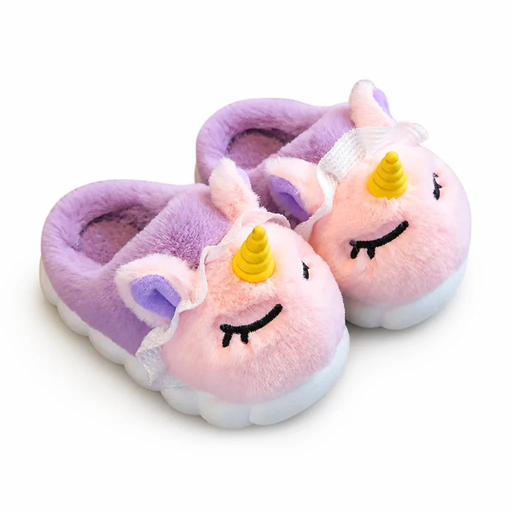 Soft Plush Unicorn Slippers with Non-Slip Sole (Children)