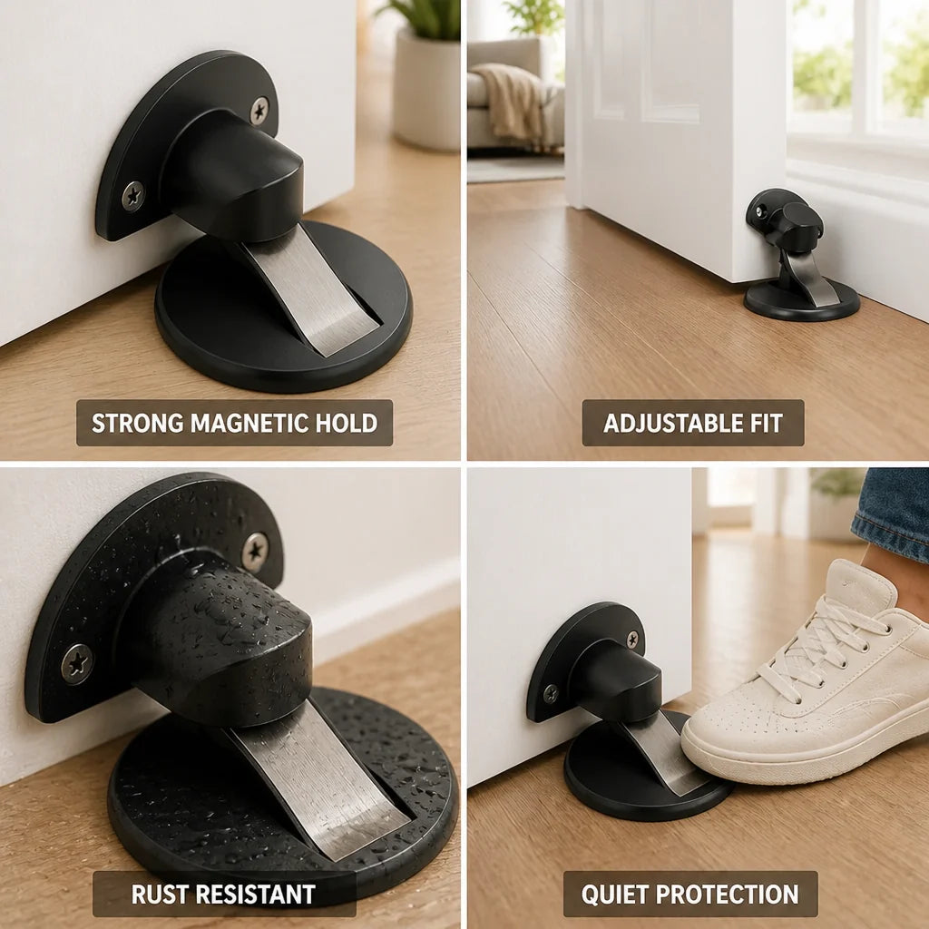 Rust-resistant Magnetic Door Stopper (Adjustable 0.51 to 3.05 cm)