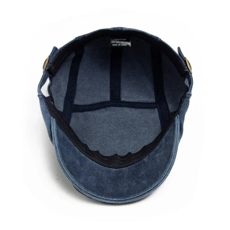 Men's Vintage Flat Cap, Adjustable One-Size Fit