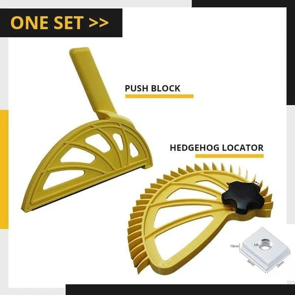 Woodworking sliding block with safety guide