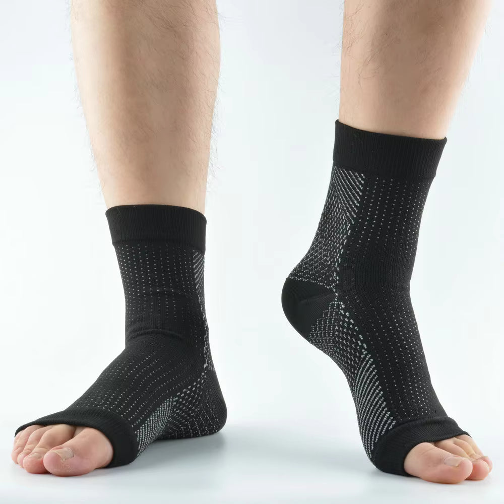 Targeted Compression Socks for Heel and Instep (Open Toes)