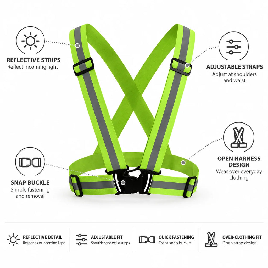 Reflective Vest Hi Vis & Adjustable Straps
