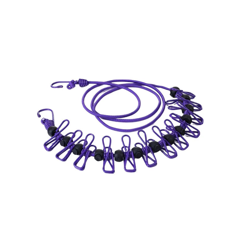 Elastic Clothesline with Clips