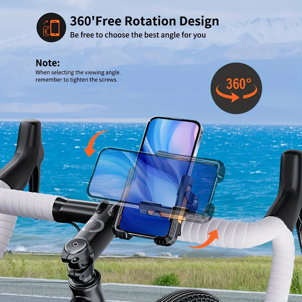 Bicycle Mobile Phone Holder with Quick Release & 360° Rotation