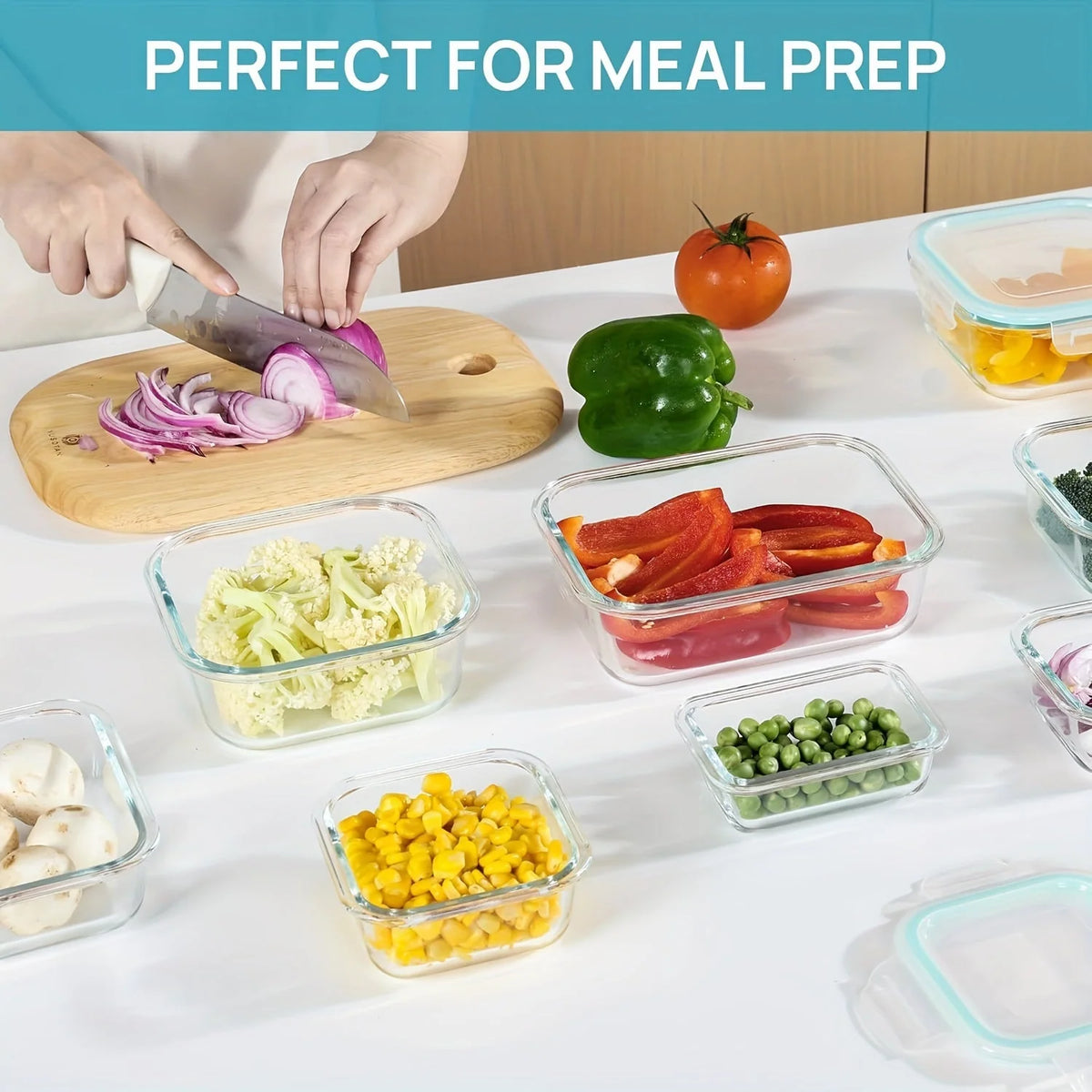 Food Storage Containers Airtight Leakproof Lids (8-Piece Set)