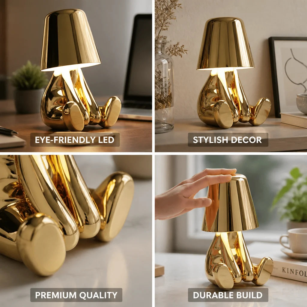 Energy-Saving LED Sculpture Desk Lamp (Gold/Silver)