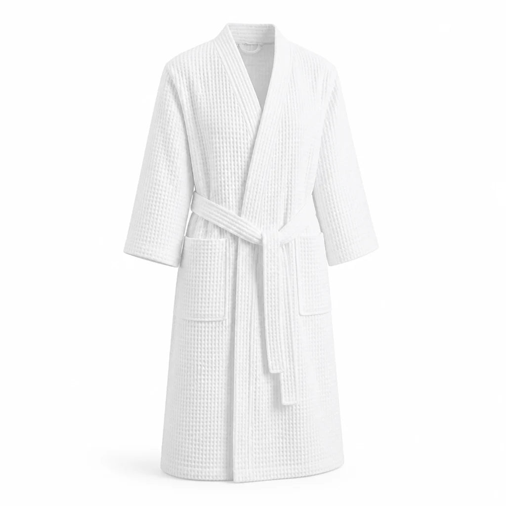 Lightweight Quick-Drying Waffle Cotton Bathrobe
