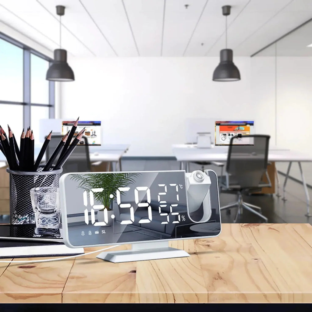 Projection Alarm Clock FM Radio & USB Charging Port