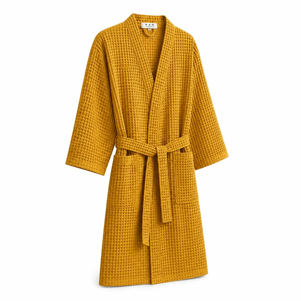 Lightweight Quick-Drying Waffle Cotton Bathrobe