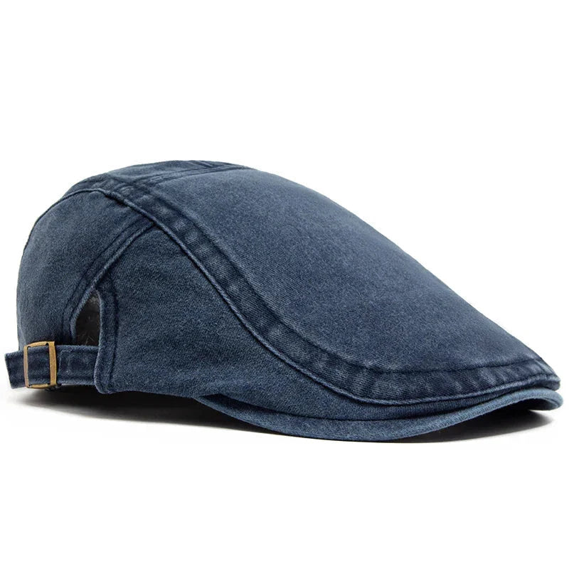Men's Vintage Flat Cap, Adjustable One-Size Fit
