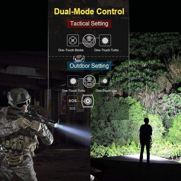 100,000 Lumen IP68 Tactical Flashlight (OLED Display)