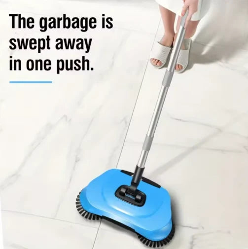 Sweeping Machine with 360° Rotating Brushes and Adjustable Handle