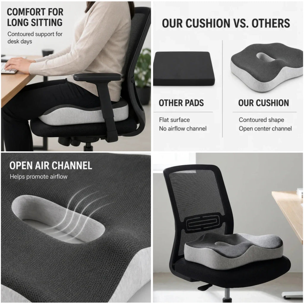 Seat Cushion with Cutout for Office and Car
