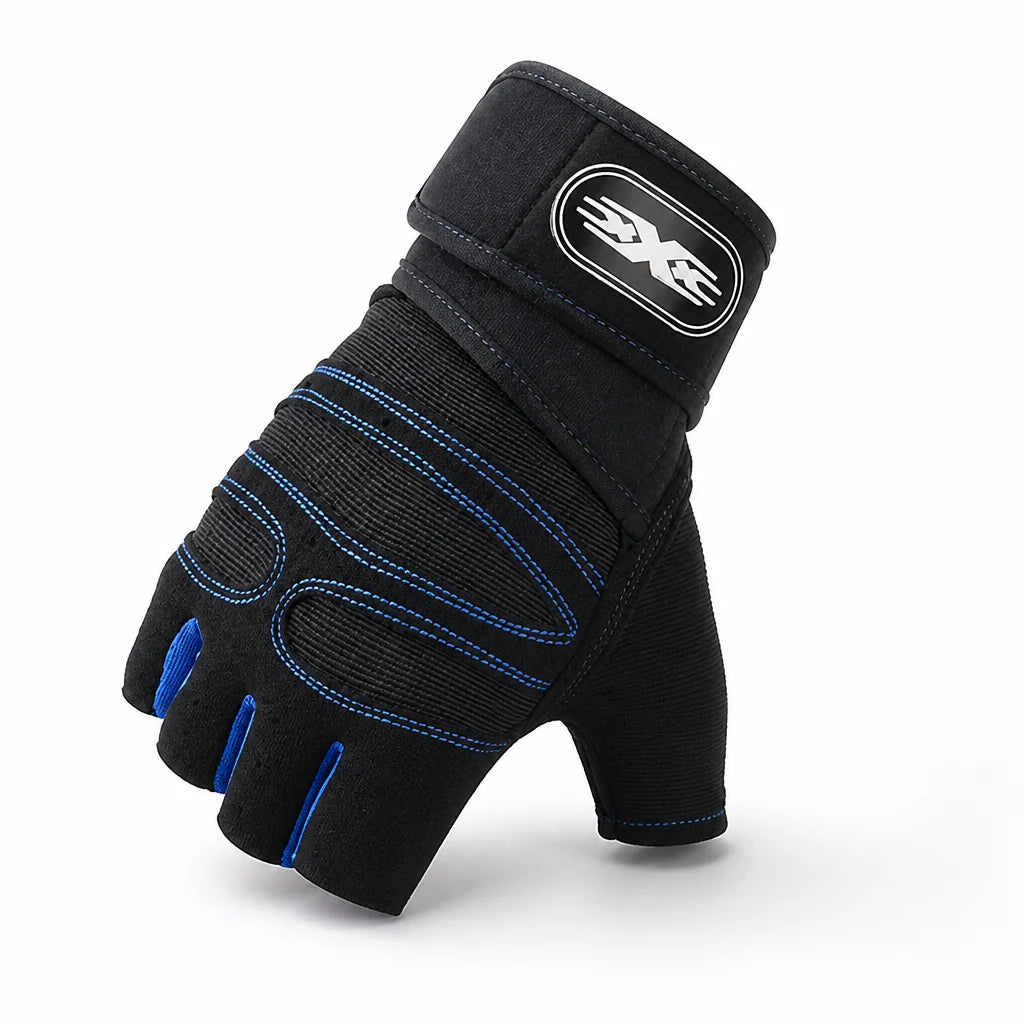 Breathable Padded Palm and Wrist-Supporting Weightlifting Gloves