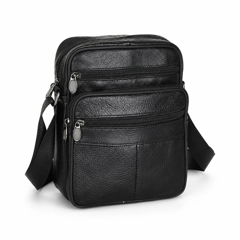 Genuine Cowhide Leather Shoulder Bag (Multiple Compartments)