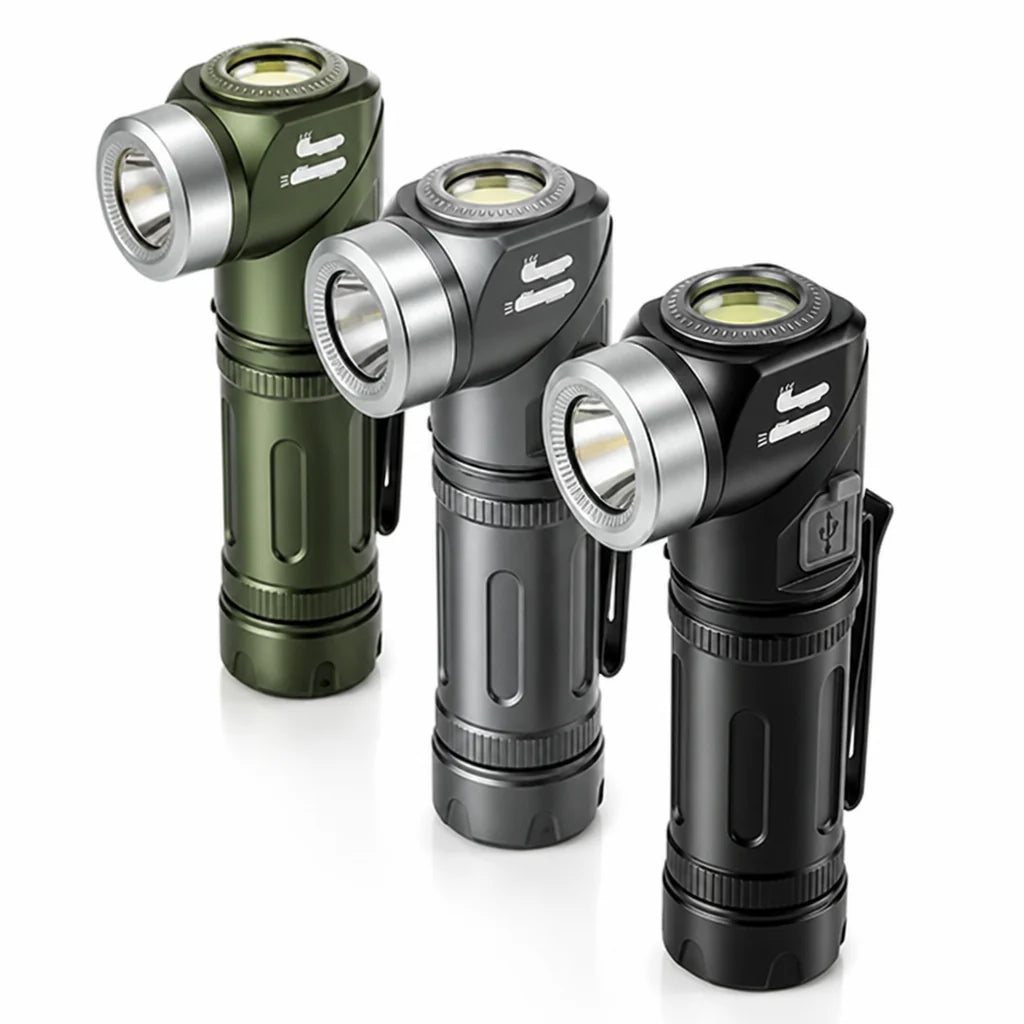 90° Rotatable Magnetic USB-C Headlamp and Flashlight