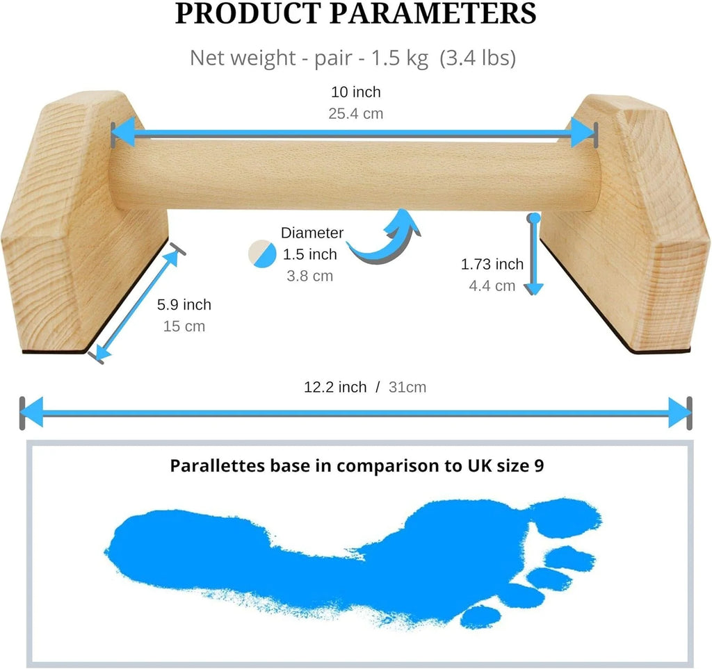 Push-Up Bars Wooden Non-Slip