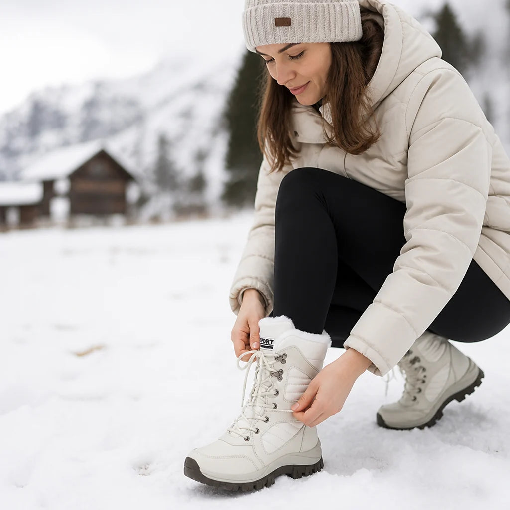 Waterproof insulated high-top snow boots