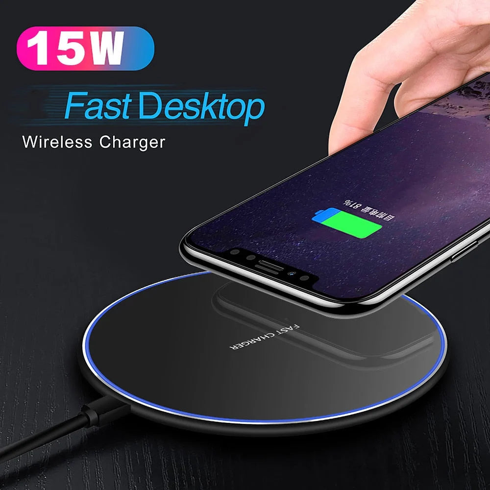 Wireless Charging Pad, Qi Phone Charger, 15W