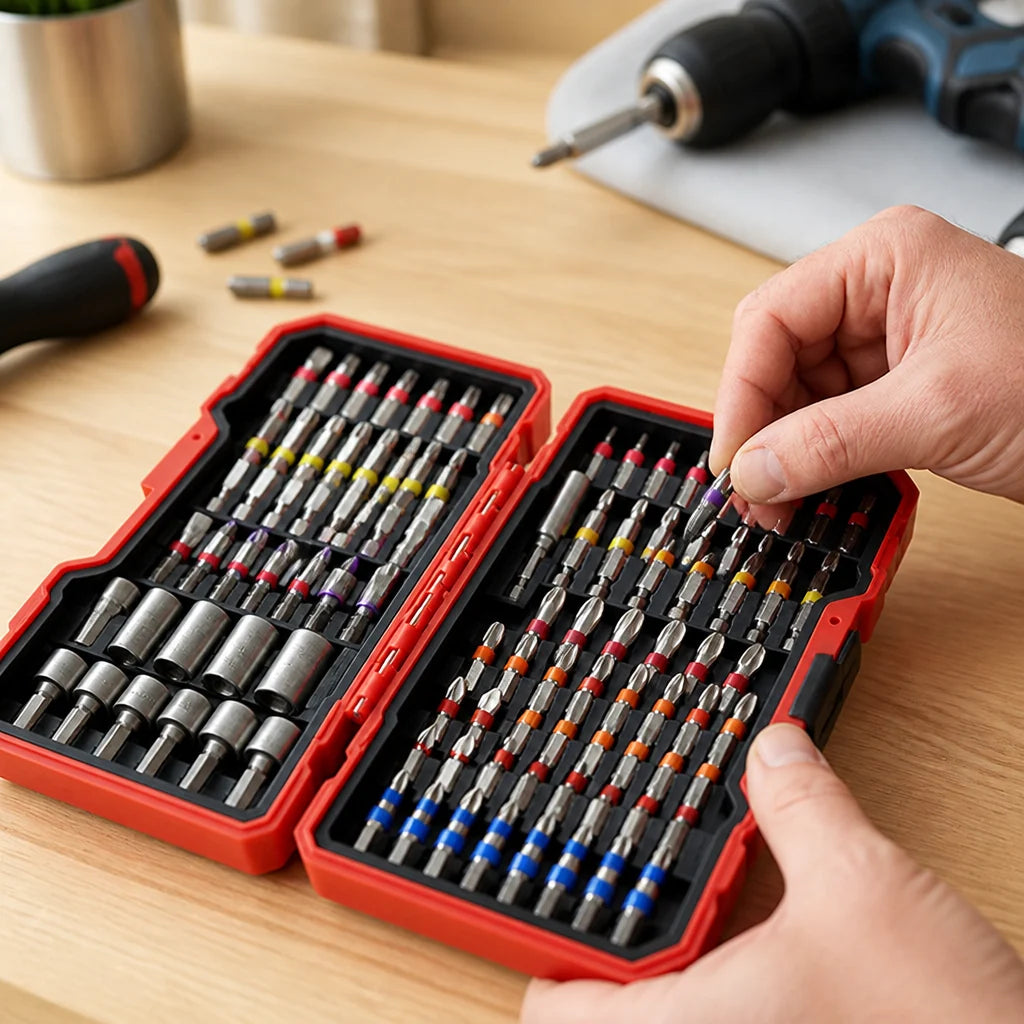 Durable S2 Steel and Color-Coded Screwdriver Bit Set (83-Piece)