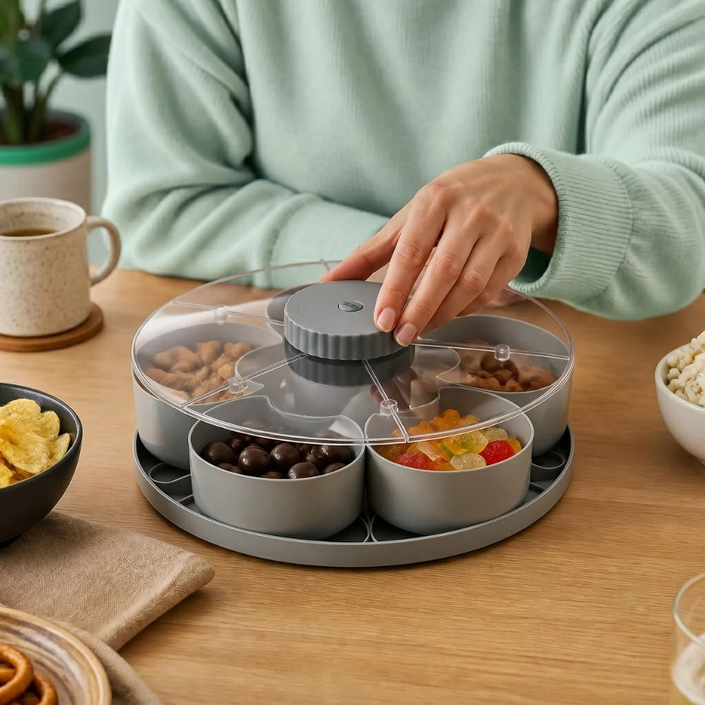 ServeSpin Turntable Tray with Compartments