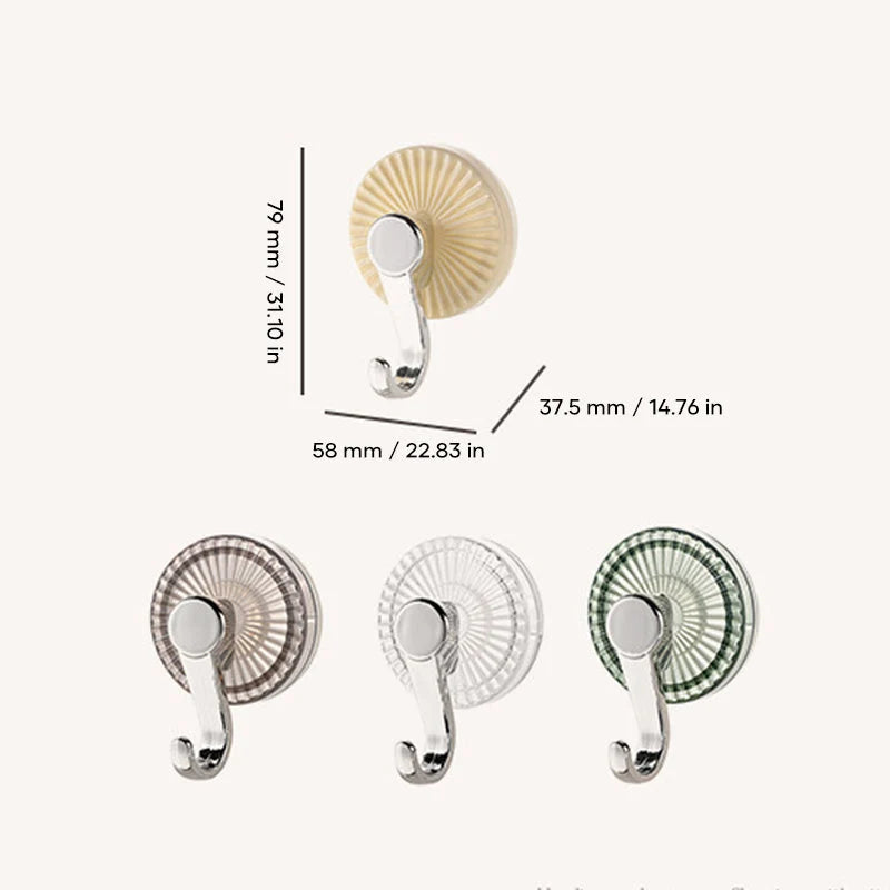 Suction Cup Hook No Drill & Water-Resistant (Set of 3)