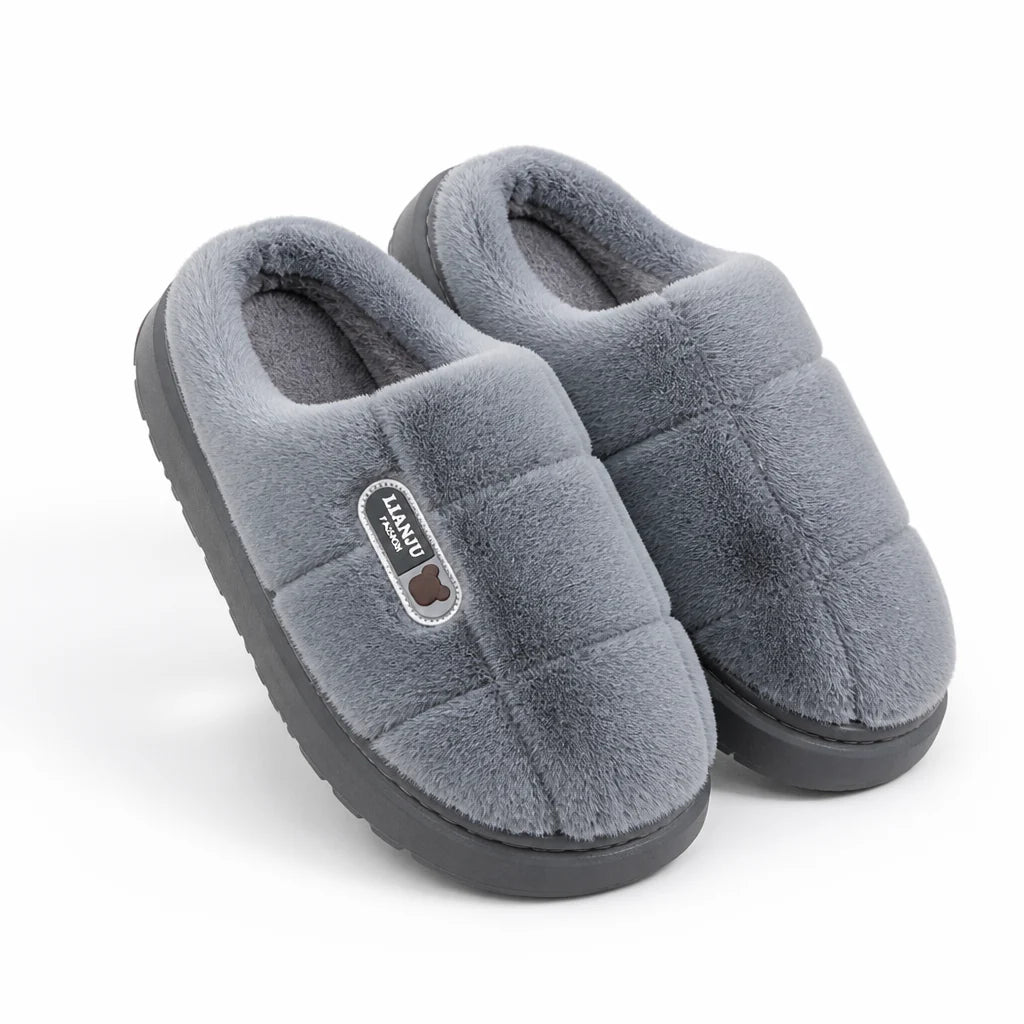 Plush, Fleece-Lined, Non-Slip Slippers (Unisex)