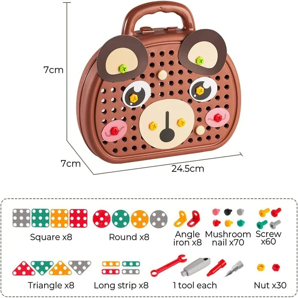 Electric Building Kit 203-Piece Working Toy Drill