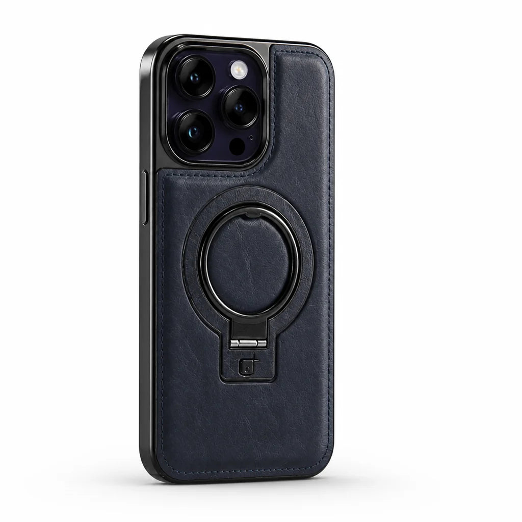 Leather Folding Stand Phone Case (9H Camera Protection)