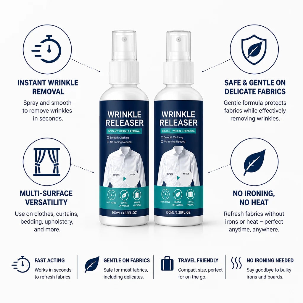 Instant Gentle Fabric Wrinkle Release Spray (2 x 100 ml)