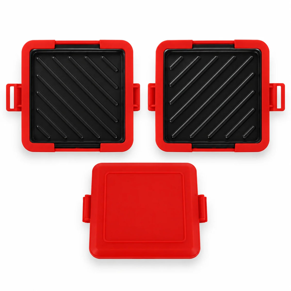 Microwave Sandwich Toaster Nonstick Plates & Silicone Handles