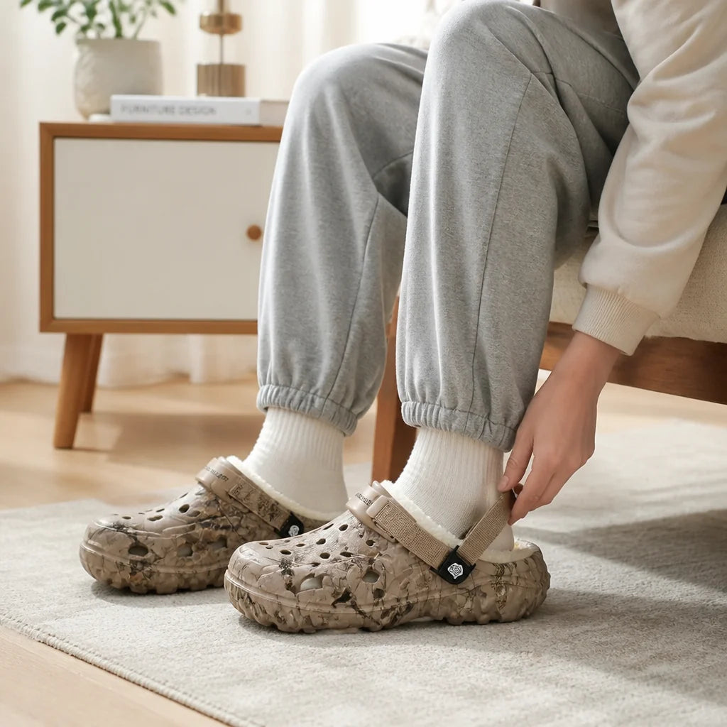Fleece Lined Foldable Slip-On Non-Slip Clogs (Unisex)