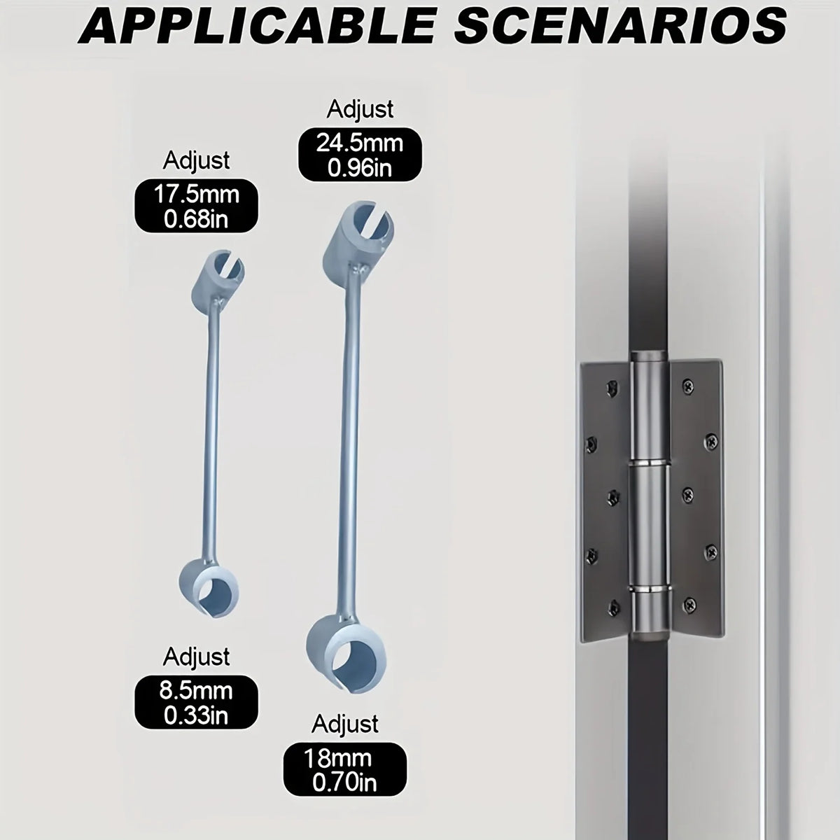 Door Hinge Adjuster Round Pin Flag Hinge (2-Piece Set)