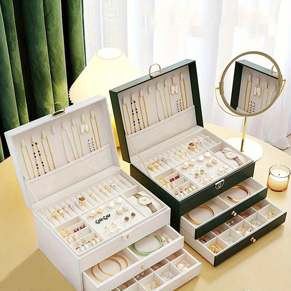 Jewelry Organizer Box Leather Travel Case