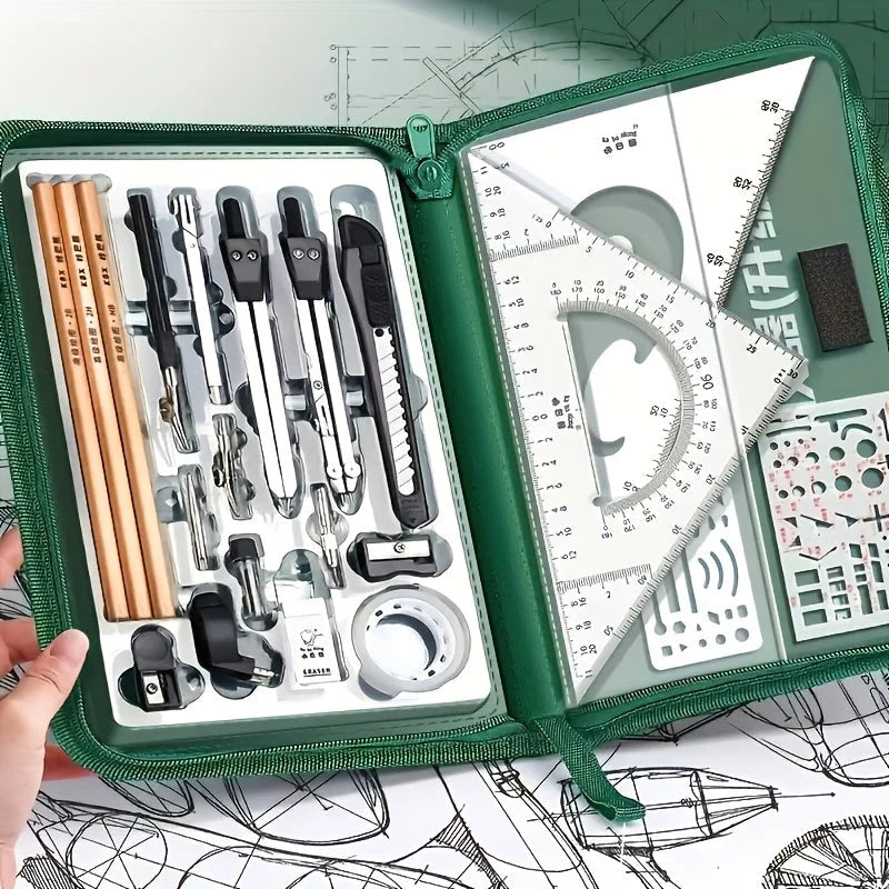 Geometry Drawing Set Made of Stainless Steel