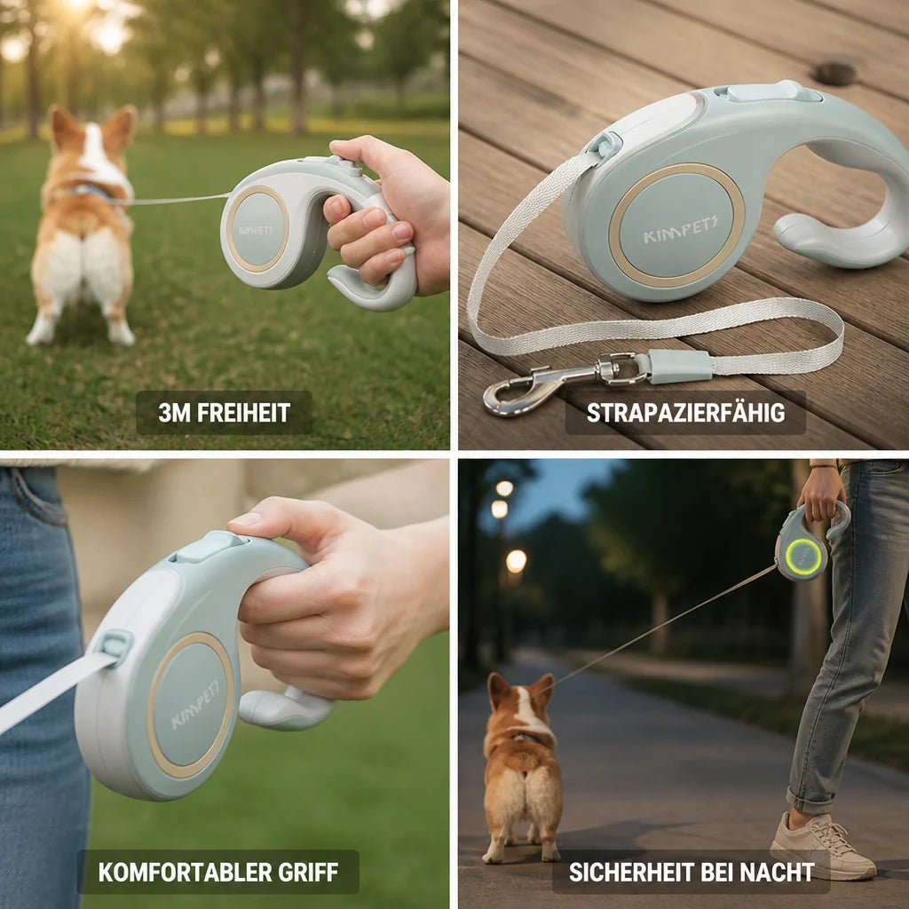 Retractable Dog Leash Non-Slip Rubber Handle (10 ft)