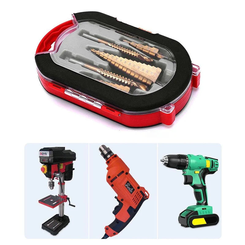 Titanium Step Drill Bit Set 6-Piece