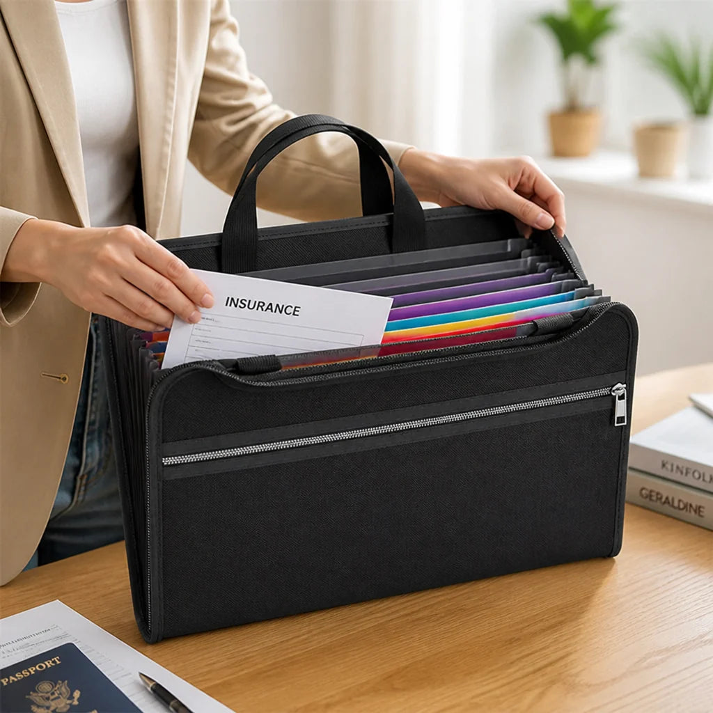 Fire and Water Resistant Expandable Document Folder (12 Compartments)