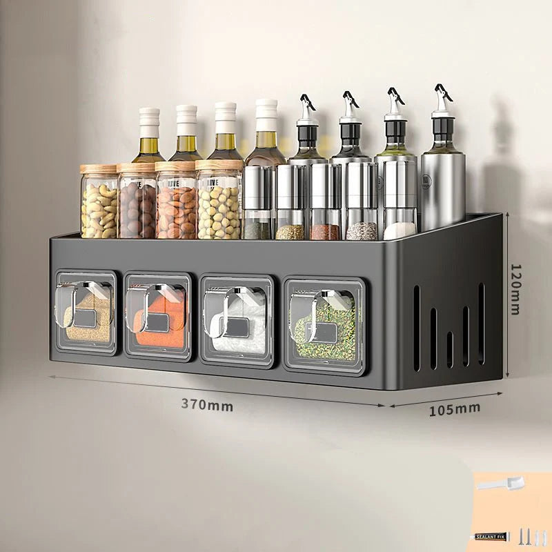 Spice Rack Without Drilling – 3 Transparent Drawers