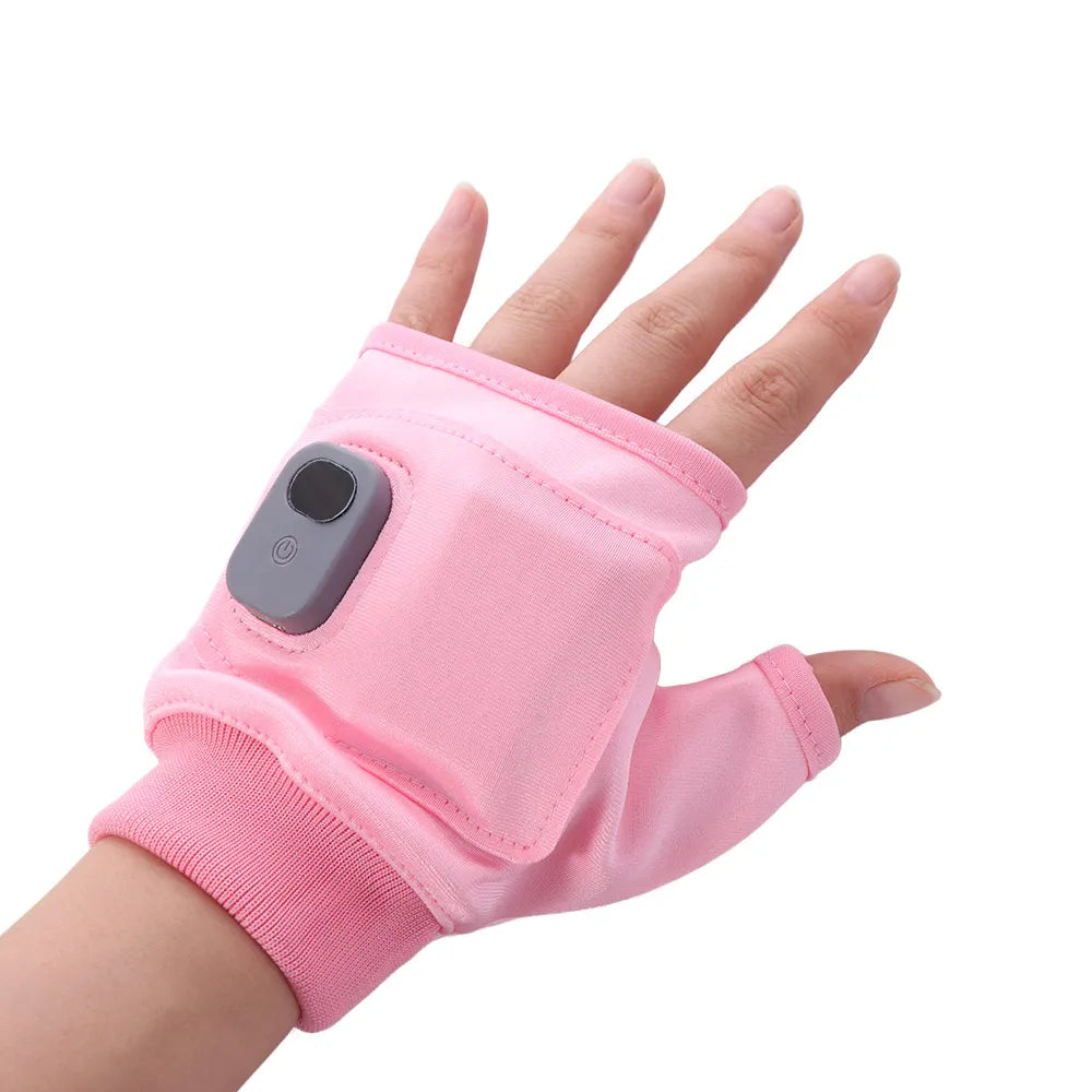 USB Rechargeable Heated Half-Finger Bicycle Gloves