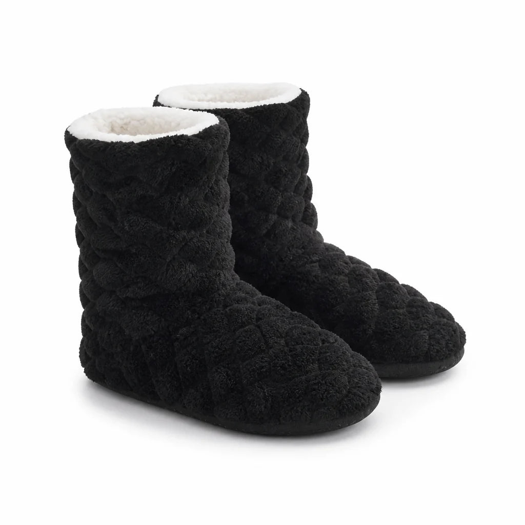 House socks with teddy lining and non-slip sole