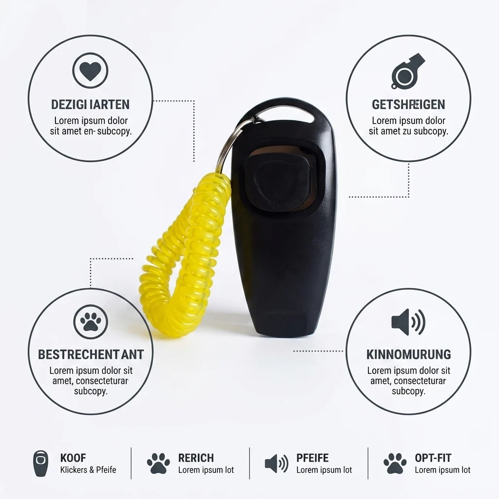 Lightweight High Frequency 2-in-1 Clicker & Whistle