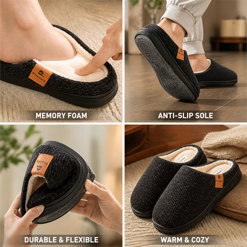 Knit shoes with memory foam and non-slip sole for men