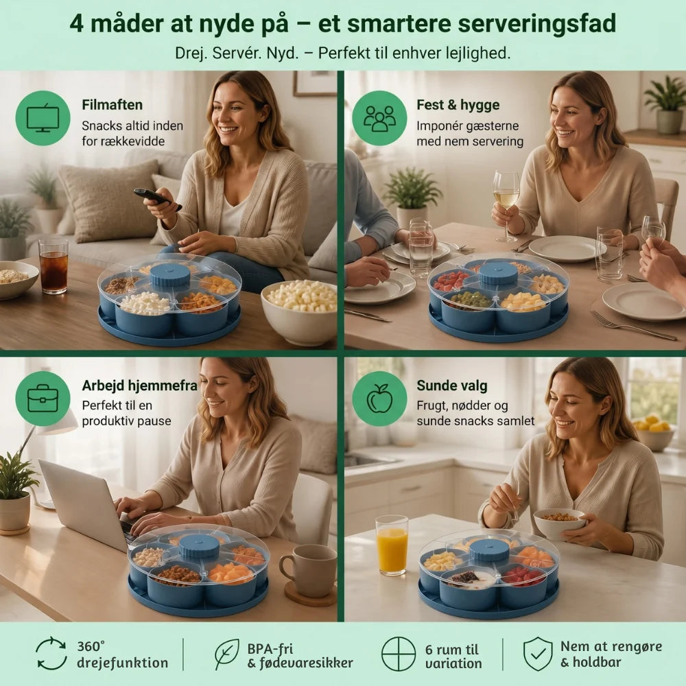 ServeSpin Turntable Tray with Compartments