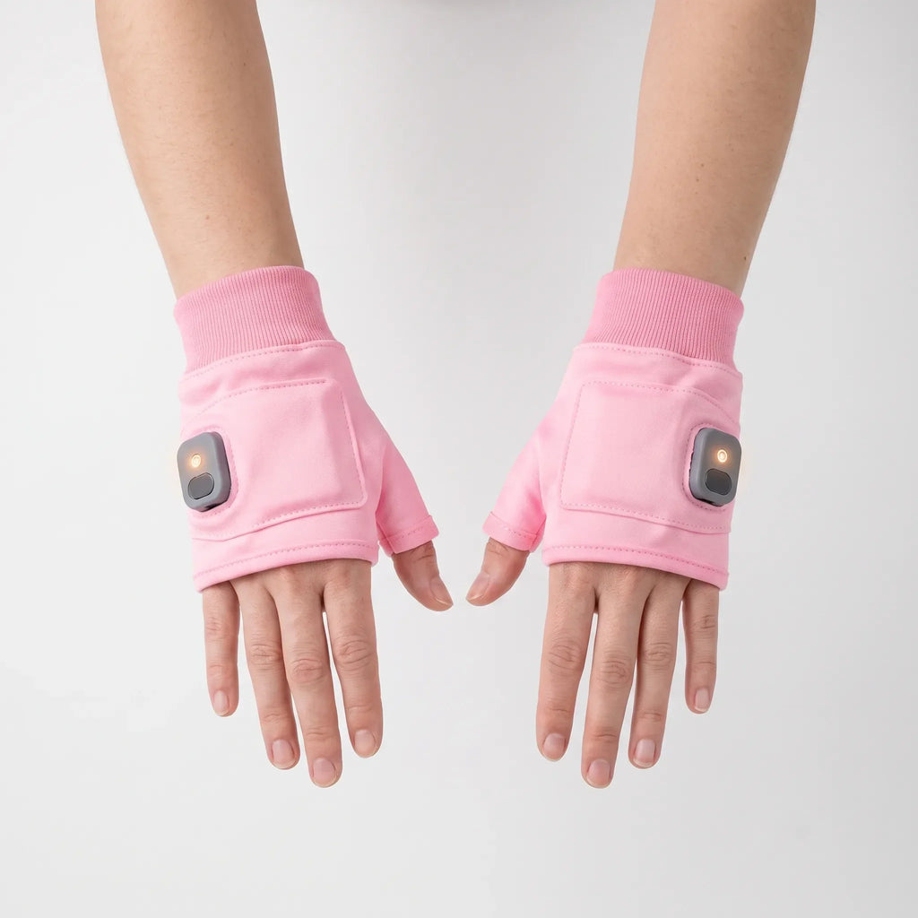 USB Rechargeable Heated Half-Finger Bicycle Gloves
