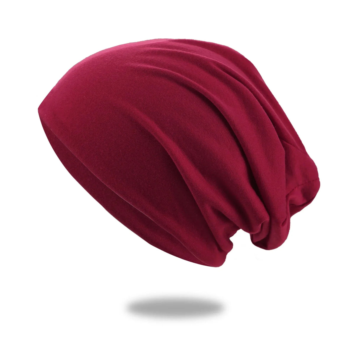 Loose Knit Beanie Cotton Spandex Blend Breathable Stretch Fabric (One Size)