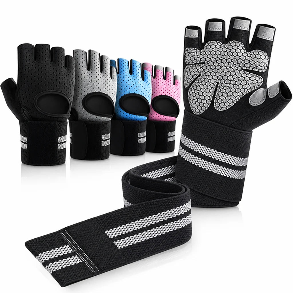 Padded Palm and Non-Slip Training Gloves (Adjustable Wrist Support)