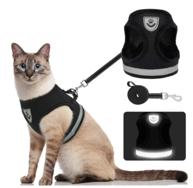 Cat Harness and Leash Escape Proof Reflective Strips