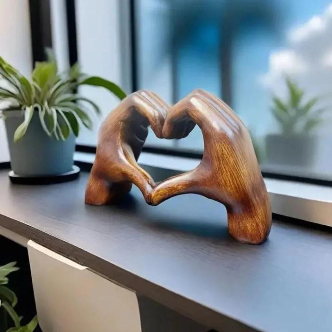 Heart Shaped Figurine Handmade Tabletop Sculpture